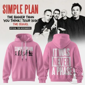 Simple Plan It Was Never A Phase Pink Hoodie Official Tour Merchandise