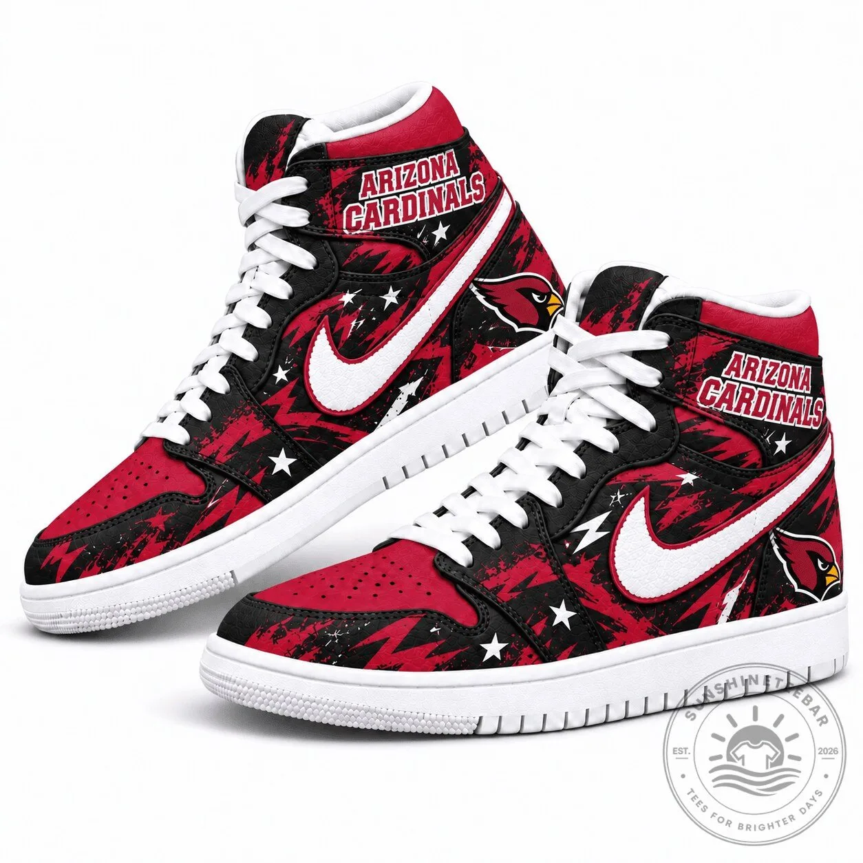 Arizona Cardinals Graffiti High Top Sneakers Custom Shoes for Football Fans