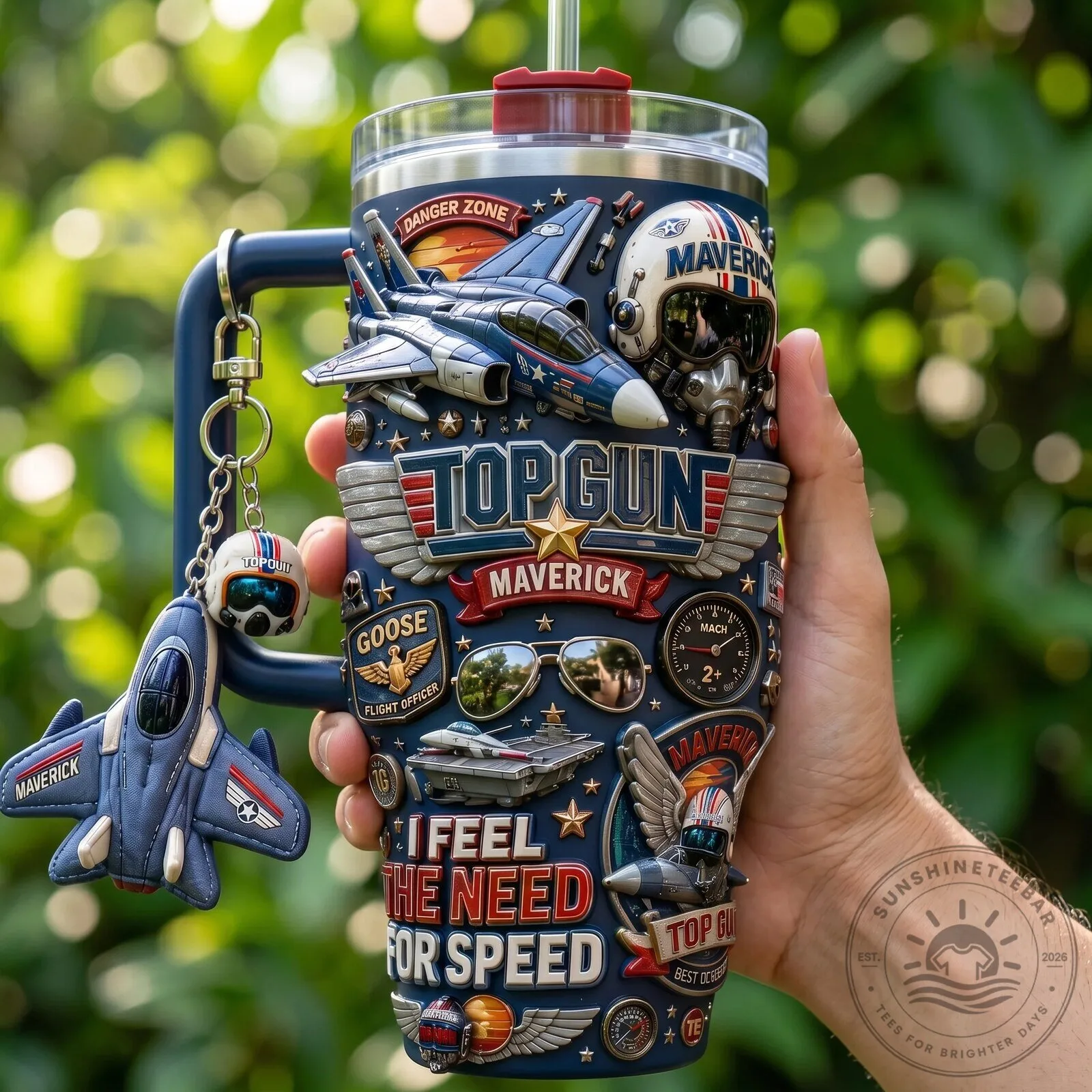 Insulated Stainless Steel Tumbler with Handle featuring Top Gun Maverick Movie Design 7 Insulated Stainless Steel Tumbler with Handle featuring Top Gun Maverick Movie Design