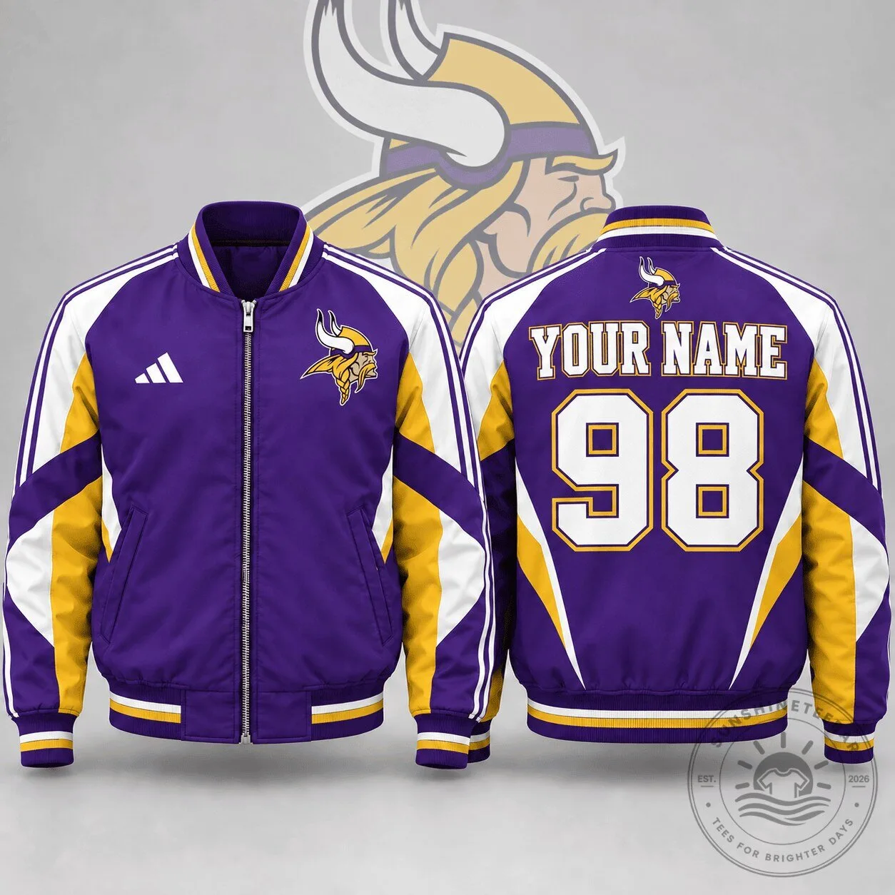 Minnesota Vikings Personalized NFL Team Bomber Jacket
