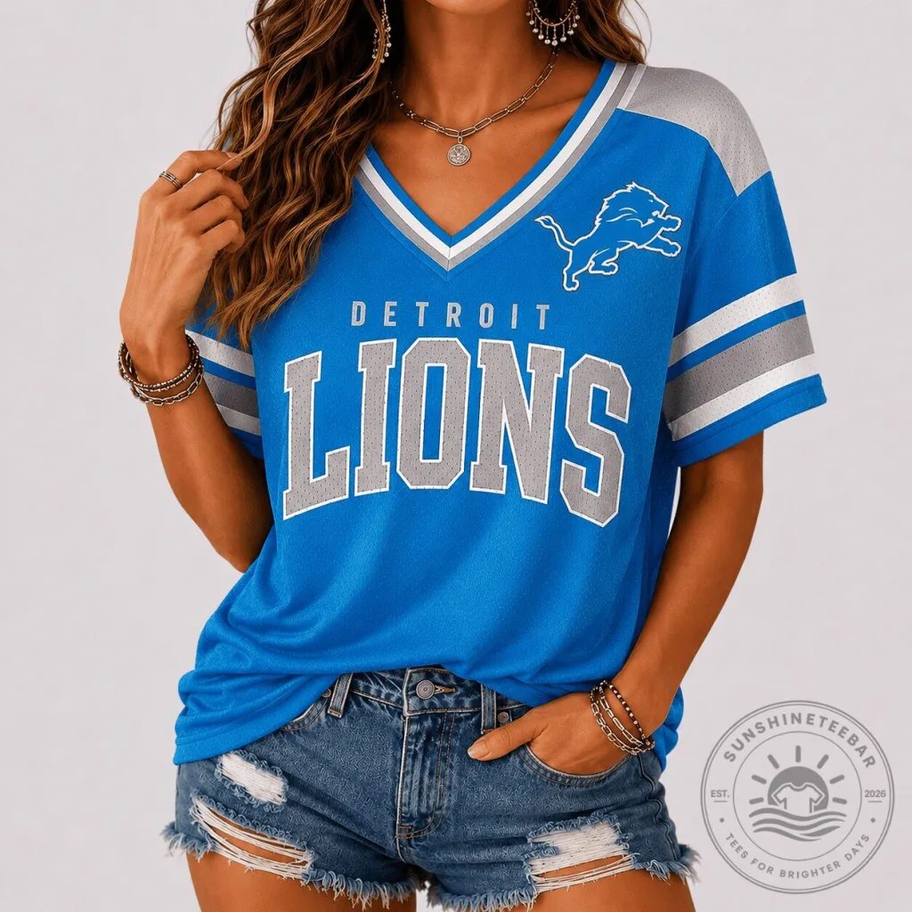 Detroit Lions National Football League Blue and Silver Game Day Football Jersey Detroit Lions National Football League Blue and Silver Game Day Football Jersey