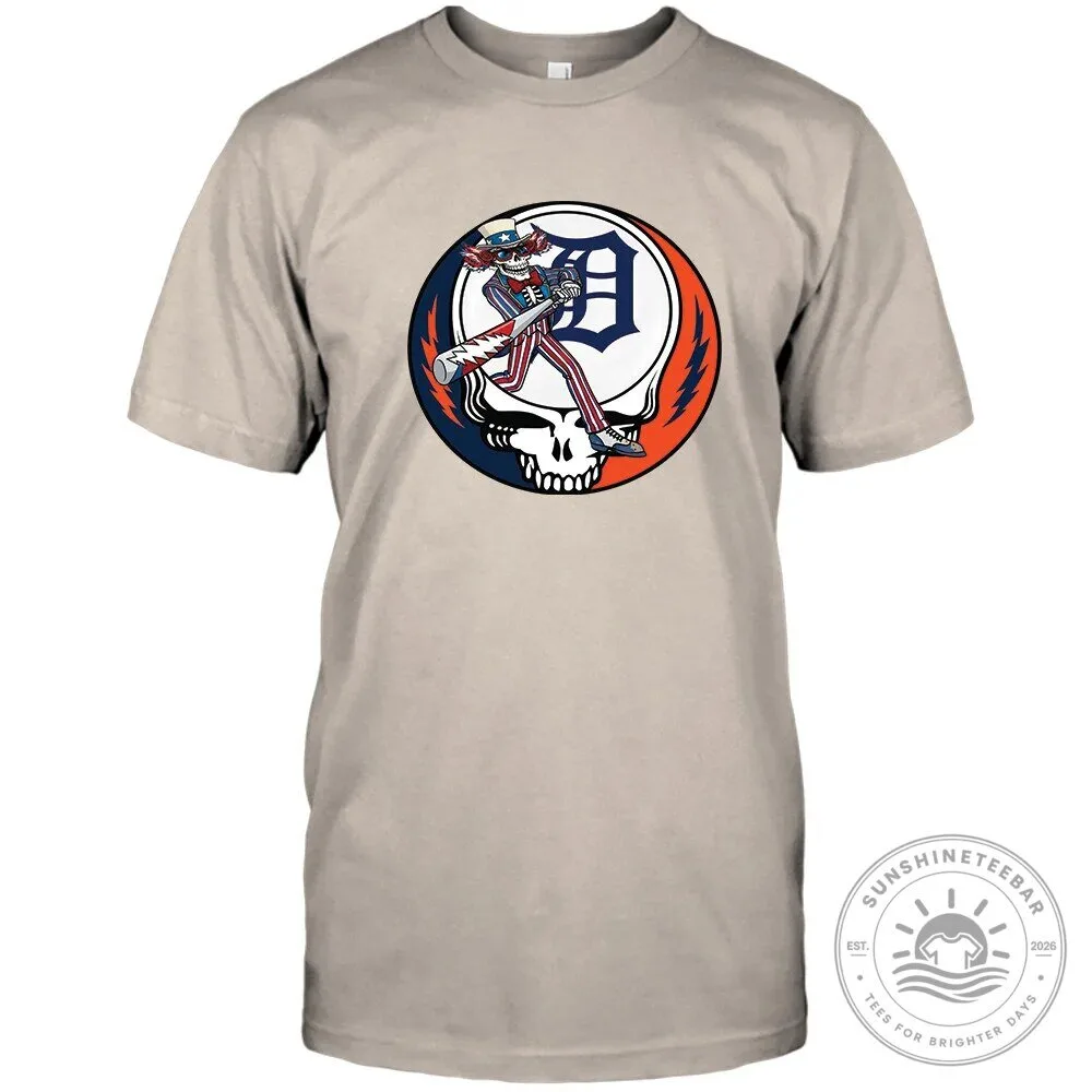 Detroit Tigers Grateful Dead Stealie Uncle Sam Baseball T-Shirt 2 Detroit Tigers Grateful Dead Stealie Uncle Sam Baseball T-Shirt