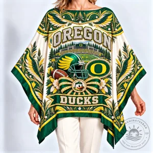 Oregon Ducks Football Team Stadium Scene Women's Fashion Poncho