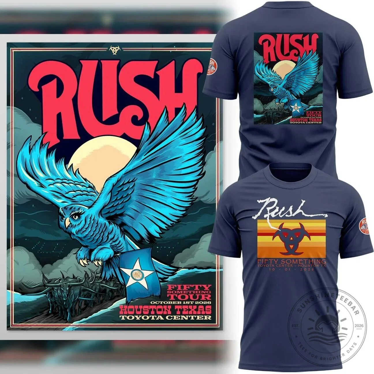 Houston Texas Concert T-Shirt for Rush Fifty Something Tour 2026