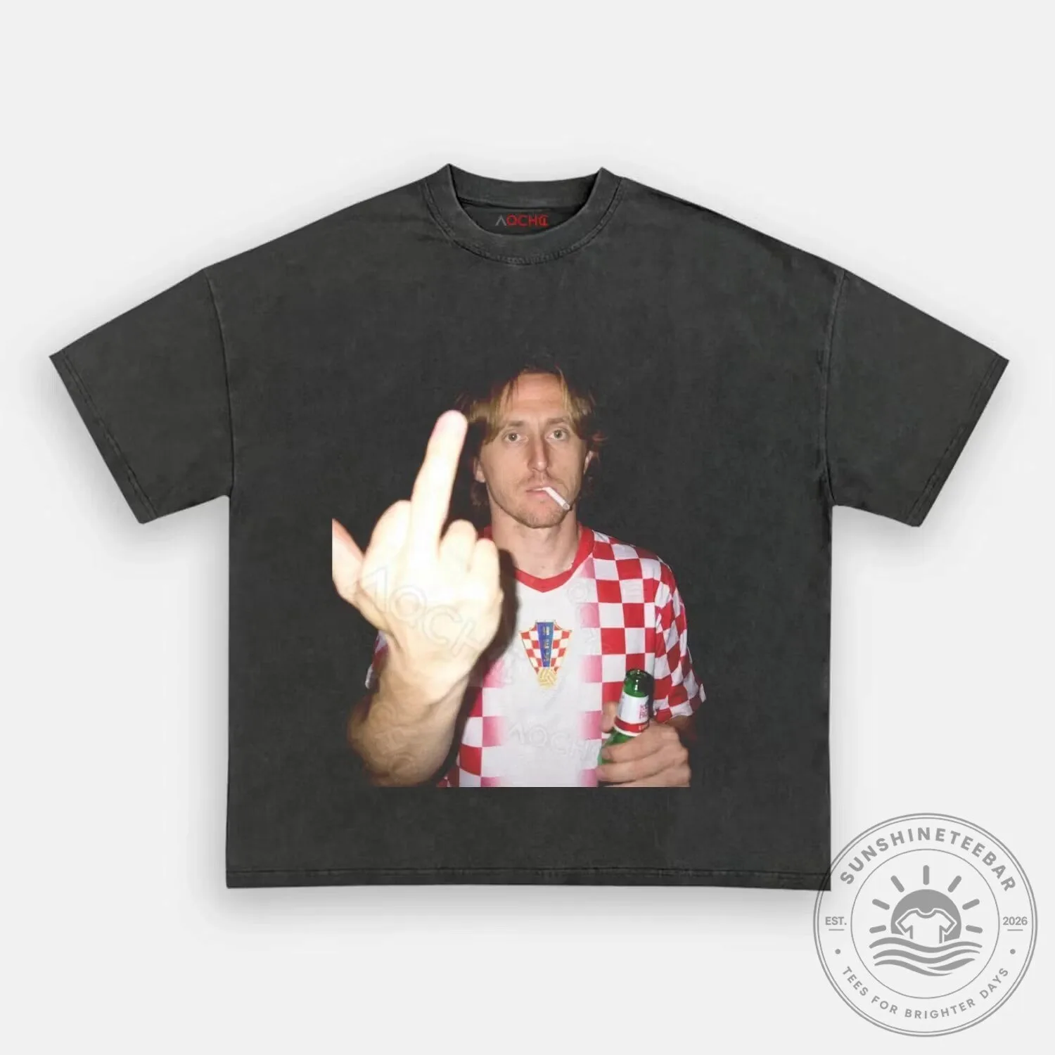 Croatia Football Luka Modric Middle Finger Funny T-Shirt