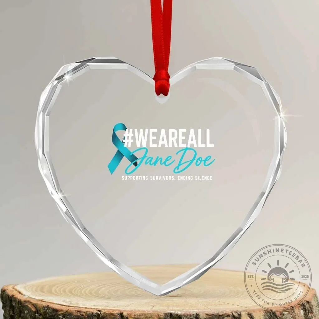 We Are All Jane Doe Sexual Assault Awareness Ribbon Crystal Heart Ornament 2 We Are All Jane Doe Sexual Assault Awareness Ribbon Crystal Heart Ornament