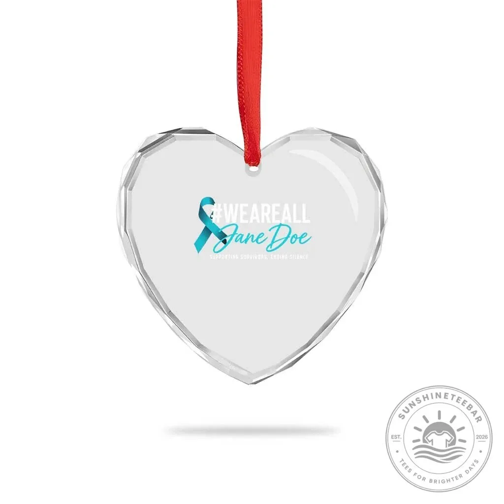 We Are All Jane Doe Sexual Assault Awareness Ribbon Crystal Heart Ornament 10 We Are All Jane Doe Sexual Assault Awareness Ribbon Crystal Heart Ornament