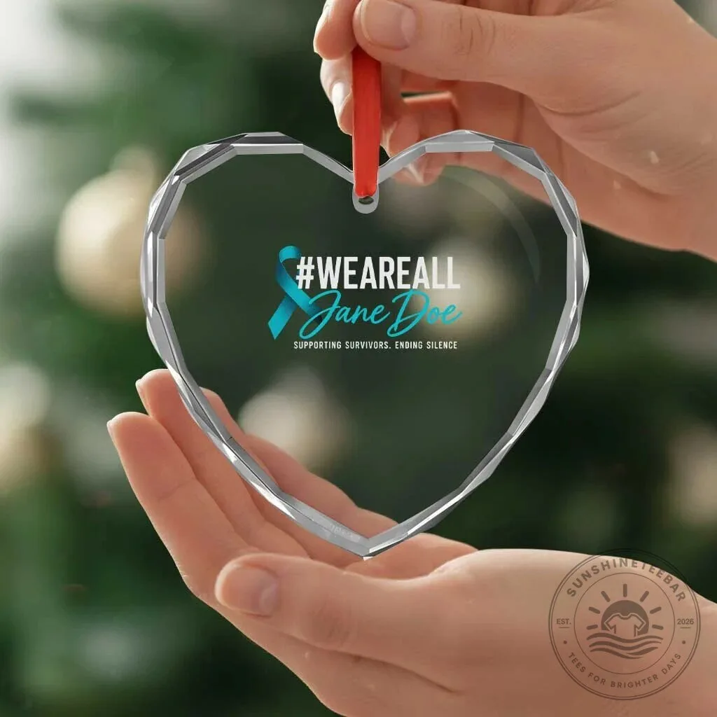 We Are All Jane Doe Sexual Assault Awareness Ribbon Crystal Heart Ornament 11 We Are All Jane Doe Sexual Assault Awareness Ribbon Crystal Heart Ornament