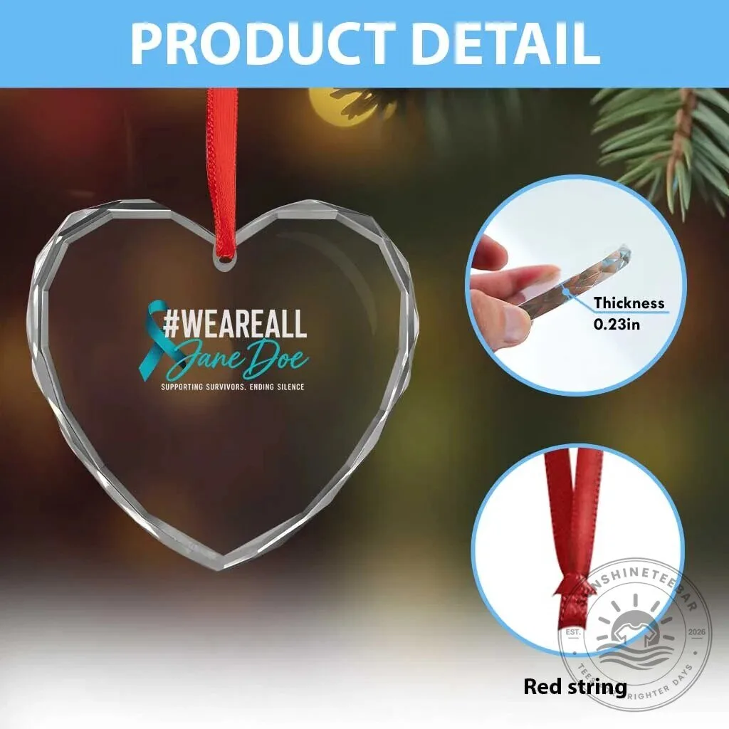 We Are All Jane Doe Sexual Assault Awareness Ribbon Crystal Heart Ornament 13 We Are All Jane Doe Sexual Assault Awareness Ribbon Crystal Heart Ornament