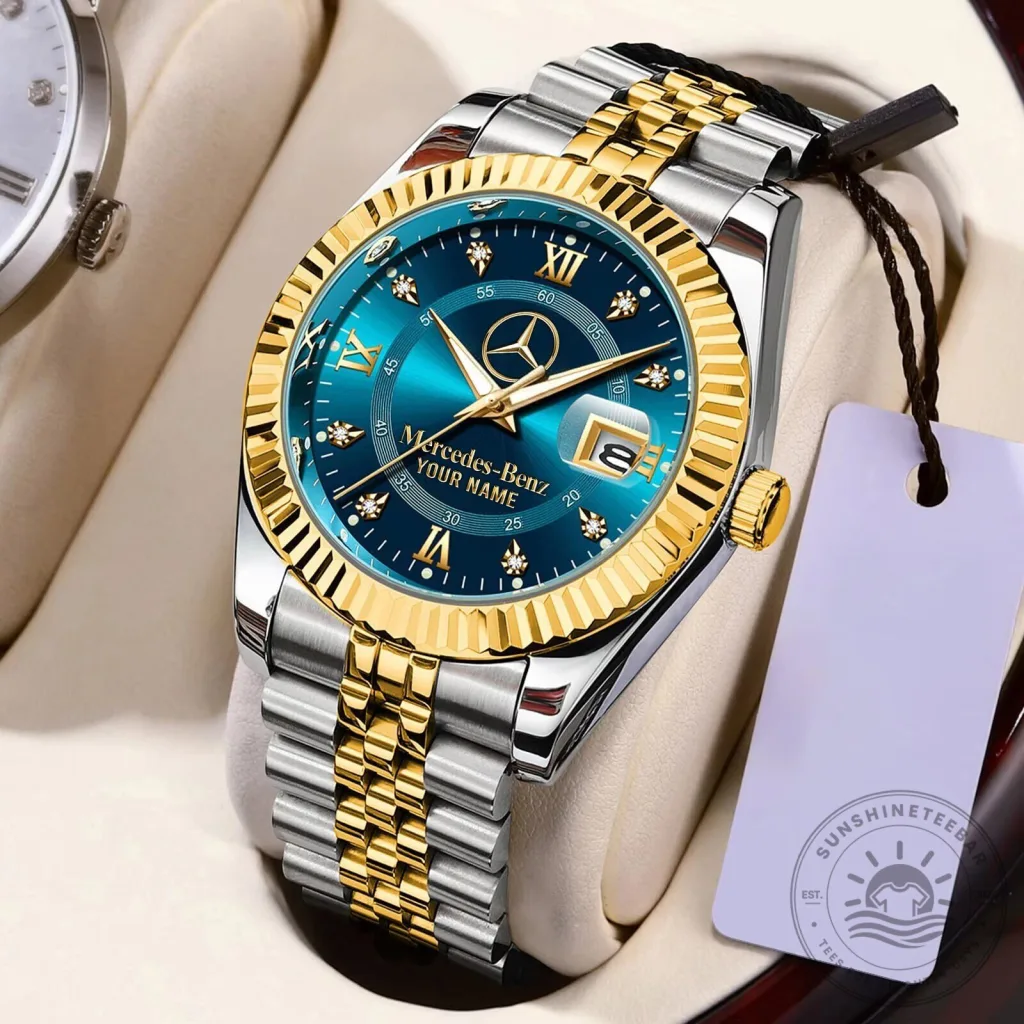 Elegant Gold and Silver Watch with Custom Name from Mercedes-Benz Elegant Gold and Silver Watch with Custom Name from Mercedes-Benz