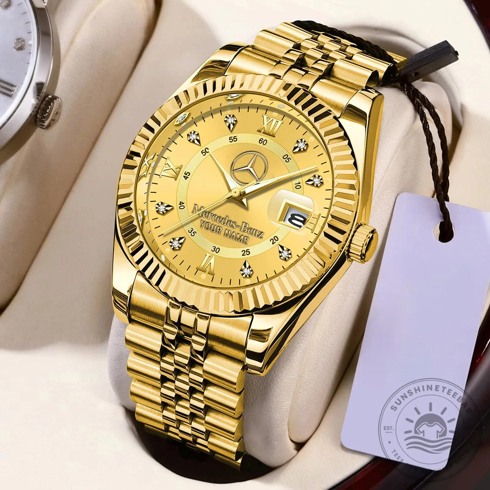 Elegant Gold and Silver Watch with Custom Name from Mercedes-Benz 14 Elegant Gold and Silver Watch with Custom Name from Mercedes-Benz