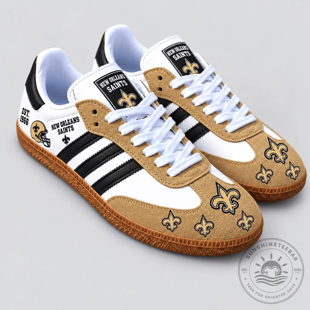 New Orleans Saints Team Spirit Heritage Samba Shoes New Orleans Saints Team Spirit Heritage Samba Shoes