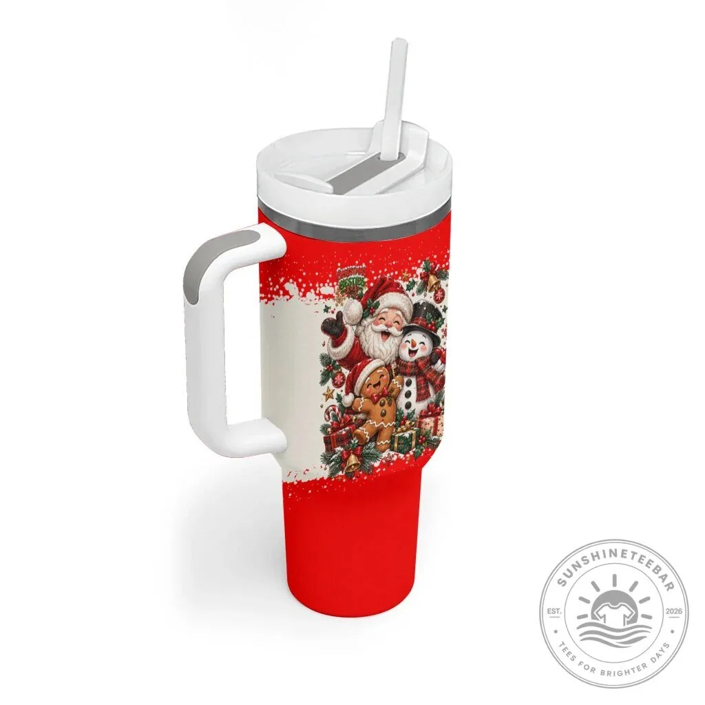 Sweet Holiday Crew Santa Snowman Gingerbread Christmas Tumbler With Handle 11 Sweet Holiday Crew Santa Snowman Gingerbread Christmas Tumbler With Handle