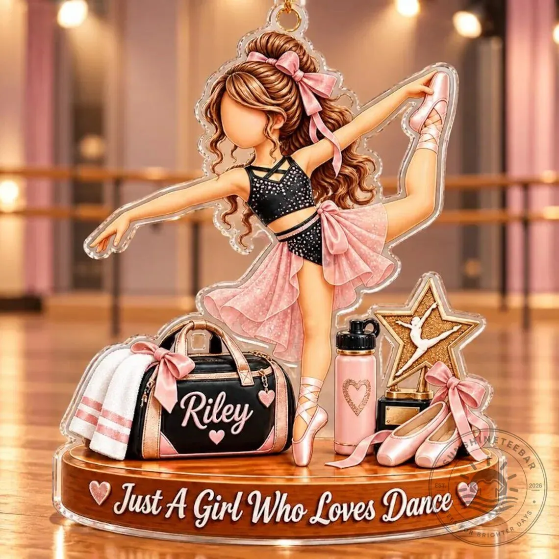 Personalized Ballerina Dancer Girl Who Loves Dance Christmas Tree Ornament