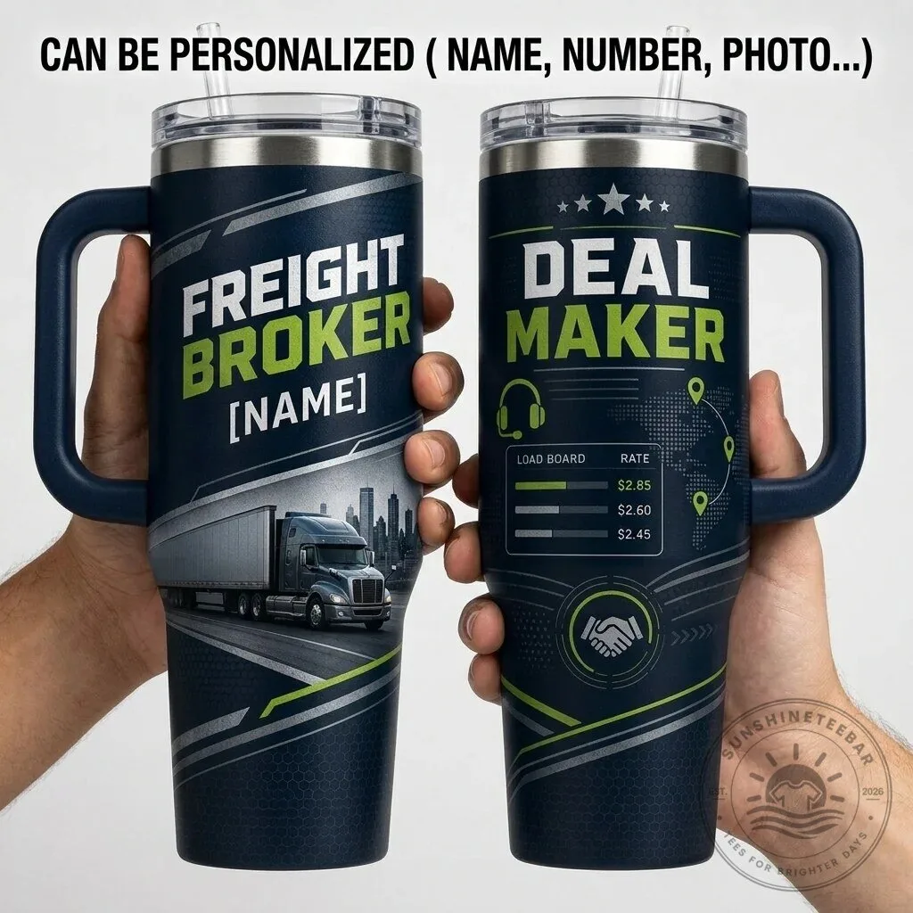 Personalized Freight Broker Deal Maker Insulated Tumbler with Handle
