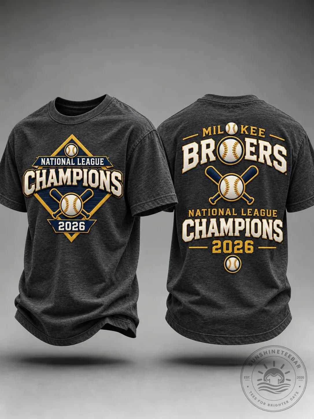 2026 National League Champions Baseball T-Shirt for Milwaukee Brewers Fans