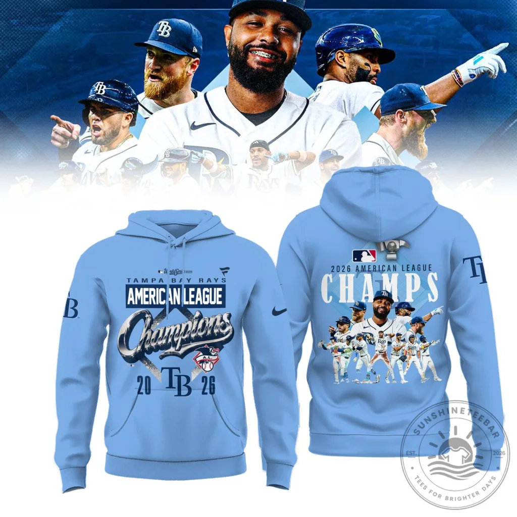 Tampa Bay Rays 2026 American League Champions Baseball Hoodie Tampa Bay Rays 2026 American League Champions Baseball Hoodie