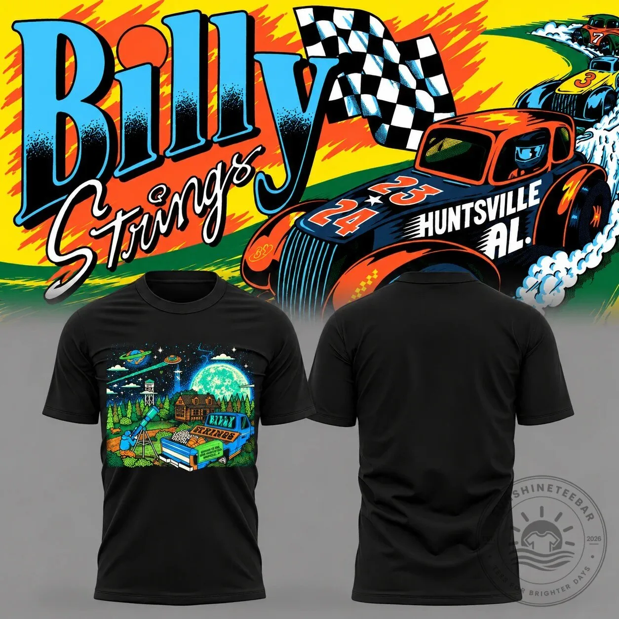 Billy Strings Huntsville Concert Tour Black T-Shirt