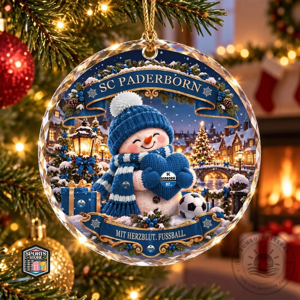 SC Paderborn Snowman Christmas Holiday Ornament SC Paderborn Snowman Christmas Holiday Ornament