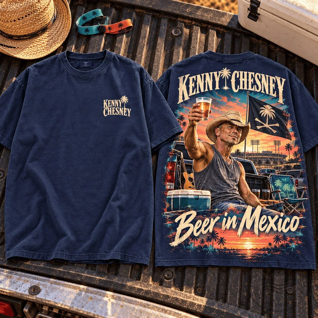 Kenny Chesney Beer in Mexico Concert Graphic Tee for Country Music Fans