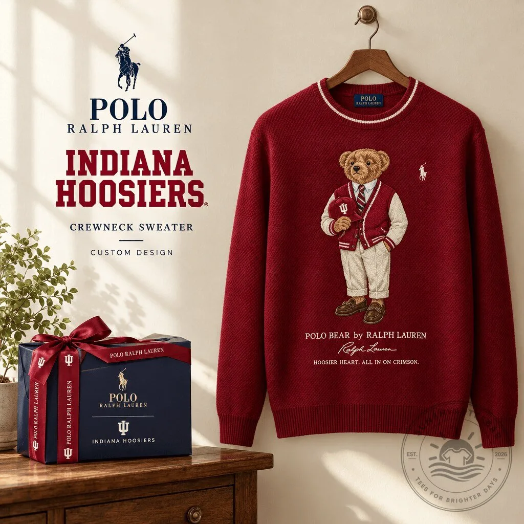 Indiana Hoosiers Polo Bear by Ralph Lauren Crewneck Sweater