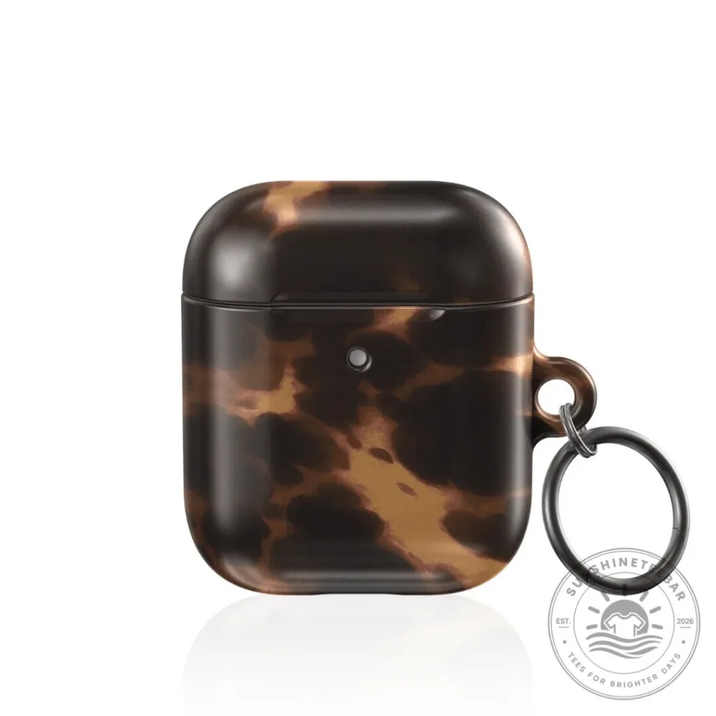 Cocoa Spark Tortoiseshell Pattern Protective Case for Apple AirPods